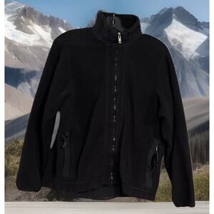 Women Large Patagonia Better Sweater Knit/Fleece Full Zip Made USA Black Nice!